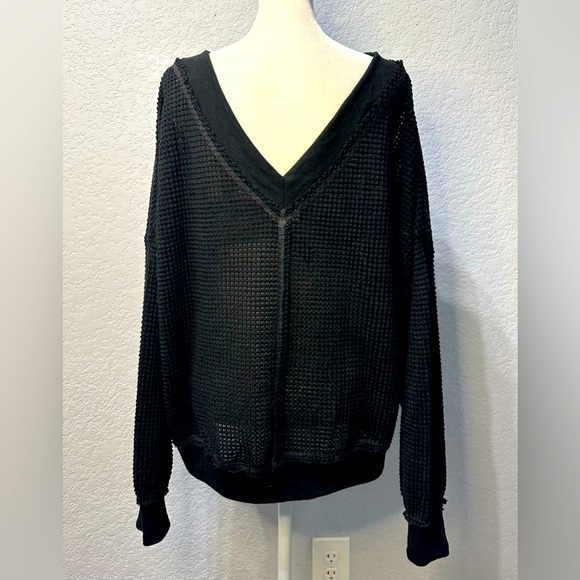 NWOT La Miel Waffle Stitching Detail Waffle Knit Top - Picture 9 of 16